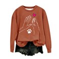 thumbnail image 4 of RKSTN Sweat-Shirt Chandail en Molleton pour Femmes Col Rond Imprimé Ample Manches Longues Sans Capuche Hauts Blouse Tenues d'Automne, 4 of 4