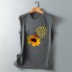 thumbnail image 2 of Gibobby Mujeres Verano Sin Mangas Cuello Redondo Girasol Impresión Tank Tops Casual Camisetas Blusa Top(Gris oscuro,G), 2 of 3