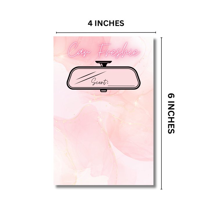 Car Freshie Insert Cards 50 Pk 4x6 Modern Marble Gold, Fits In 5x7 For Holographic Bags Freshie Scent Label Care Instruction Cardstock