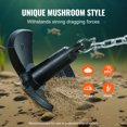 thumbnail image 2 of KFFKFF 30 lb Boat River Anchor Cast Iron Black Vinyl Coated Mushroom Anchor, 2 of 9
