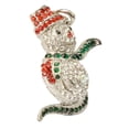 thumbnail image 3 of Collar de Navidad Muñeco de nieve Cristal Rhinestone Collar Colgante Joyas Accesorios (T1592 Plata), 3 of 4
