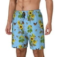 thumbnail image 2 of Uemuo Sunflowers And Bees Pattern Mens Swim Trunks Quick Dry Board Shorts with Mesh Lining, Stretch Beach Shorts Quick Dry No-Chafing Board Shorts-X-Large, 2 of 9