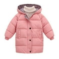 thumbnail image 3 of CCRFTGI Girls Winter Coat Size 10 Heavyweight Thickened Coats Quilted Zip Up Puffer Jacket Essentials Warm Hooded Outwear Coat Pink 7-8Years, 3 of 4