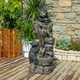 thumbnail image 5 of 40.16" H 5 Tier Outdoor Fountain Black Bears Climbing Tree Garden Water Fountain Outdoor Water Feature Resin for Farmhouse Patio Yard Deck Home Lawn Porch House Relaxation Exterior Balcony, 5 of 6