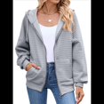 thumbnail image 1 of Sudadera con Capucha y Cremallera para Mujer, de Larga, para Otoño, con Capucha Extragrande, Chaquetas Informales de Moda Gris S, 1 of 9