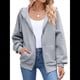 thumbnail image 1 of Sudadera con Capucha y Cremallera para Mujer, de Larga, para Otoño, con Capucha Extragrande, Chaquetas Informales de Moda Gris XXL, 1 of 9