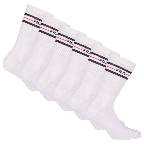 FILA unisex socks, 6-pack - socks, street, lifesyle, sport (2x 3 pairs) White 39-42 (6-8 UK)