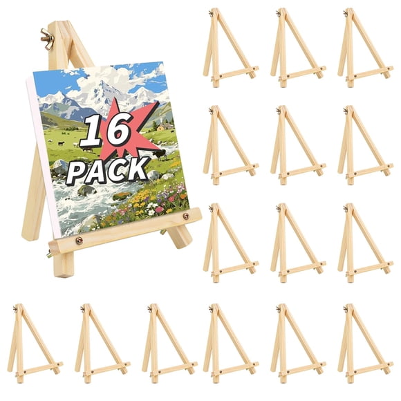 Soporte de caballete WSICSE de madera de 23 cm para pintar arte, paquete de 16