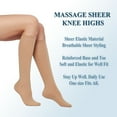thumbnail image 5 of 3 Pairs Women’s Sheer Knee Massage Socks with Reinforced Toe and Base Stay up Band (Skin), 5 of 9