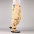 thumbnail image 4 of Blmnix Carpenter Pants Pants for Men Cargo Work Pants Baggy Low Rise Pleated Pant Yellow Long Straight-Leg Men's Casual Pants,S, 4 of 9