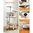 thumbnail image 4 of Feandrea Cat Tree-WoodyWonders, Modern 54.3-Inch Multi-Level Cat Tower for Indoor Cats, Rustic Brown Cat Condo with Ultra-Soft Plush, Scratching Posts, Hammock, Removable and Washable Cushions, 4 of 8