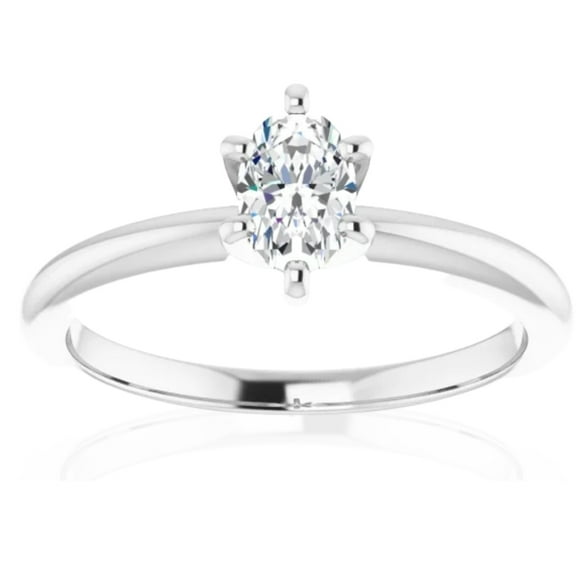 Pompeii 1/3Ct Oval Lab Grown Diamond Solitaire Engagement Ring 14k White Gold