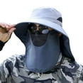 thumbnail image 5 of Wide Brim Detachable Face Cover Men Fishing Cap Neck Flap UV Protection Adjustable Strap Fishing Sun Hat Outdoor Supplies, 5 of 8