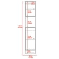 thumbnail image 3 of Depot E-Shop Yaka 68-inch Tall Double Door Cabinet with 4 Interior Shelves and Open Shelf, White, 3 of 7