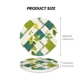 thumbnail image 2 of Round Ceramic Car Coasters 2 Pack Absorptive Clean Cork Bottom For Anti-Slip Use On Most Cars Lime Houndstooth Hand-Drawn Sketch_2, 2 of 8