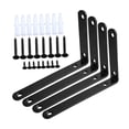 thumbnail image 2 of 4x juegos de soportes de esquina, soportes para estante de pared, Hardware engrosado, soportes para estante, soportes para cajón, dormitorio, cuarto Negro, 2 of 9