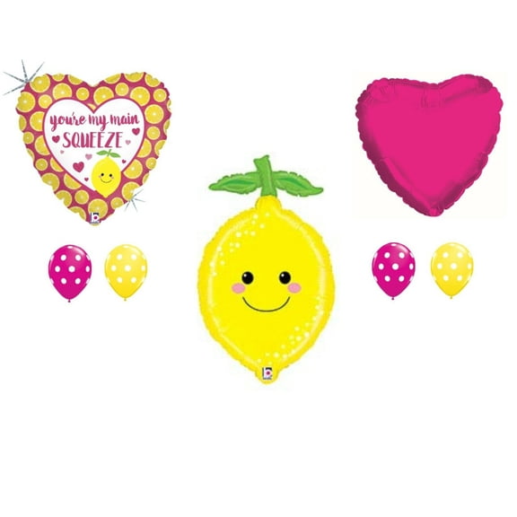 Valentine's Day Lemon Main Squeeze Party balloons decorations supplies love