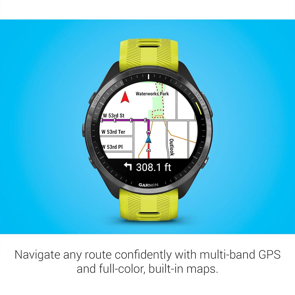 Garmin 010-02809-02 Forerunner 965 Running Smartwatch Amp Yellow and Black Bundle with 2 YR CPS Enhanced Protection Pack| Official Garmin USA Dealer