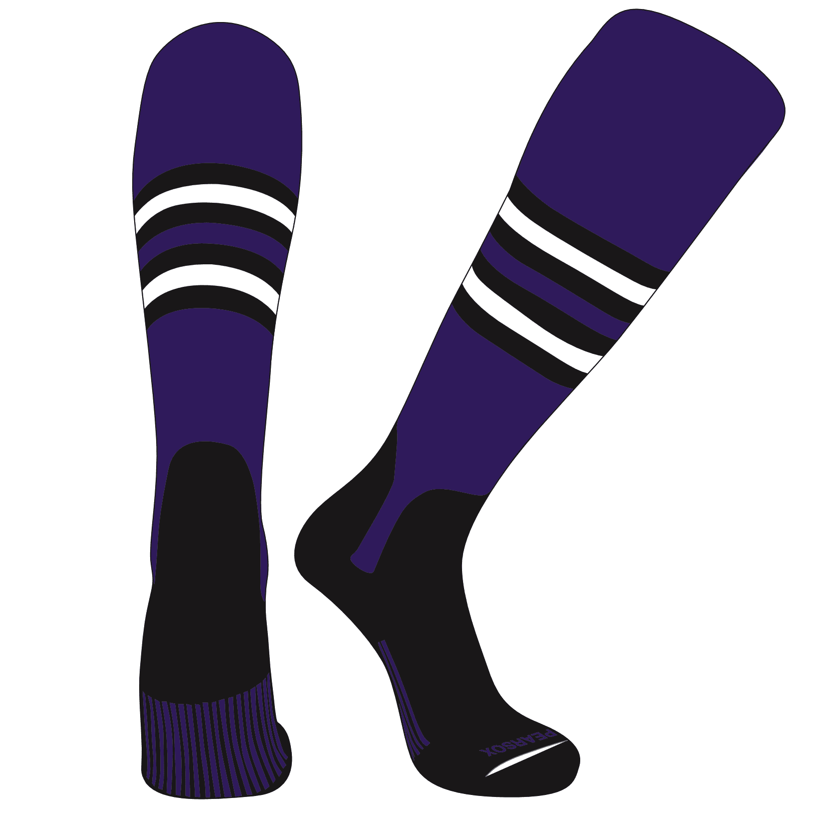 Graphite Gold Purple C, 5in TCK Elite Baseball Knee High Stirrup Socks 