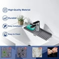 thumbnail image 4 of Adaptable Hole Silicone Sink Faucet Mat, Large Slope Drip Catcher Tray for Fast Drying, Kitchen Sink Accessories Splash Guard, Perfect for Bathroom Sink Area (14.5" x 5.4"), 4 of 5