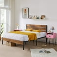 thumbnail image 2 of VECELO 3-Piece Bedroom Set Metal Bed Frame with Wooden Headboard and 2 Nightstand, Queen Size, 2 of 5