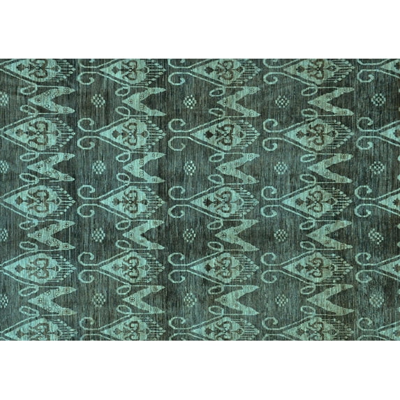 Ahgly Company Indoor Rectangle Abstract Light Blue Modern Area Rugs, 5' x 7'