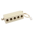 thumbnail image 1 of Adaptador de cable conector beige de teléfono RJ11 6P4C Unique Bargains piedra angular 1 macho y 5 hembra, 1 of 4
