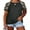 Dark gray, variant on Summer Short Sleeve Camouflage Printing Plus Size T-Shirt Women Casual Patchwork Tops