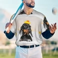 thumbnail image 6 of Balery Dachshund Sitting in Bathtub Baseball Jersey for Men Casual Button Down Shirts Short Sleeve Active Team Sports Uniform-XX-Large, 6 of 9