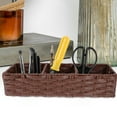 thumbnail image 3 of Storage Box Imitation Rattan Organizing Basket Woven Sundries Baskets for Shelves 3-compartment Dressing Table Plastic Metal, 3 of 6