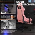 thumbnail image 7 of Pink Gaming Chair, Ergonomic Office Chair with Adjustable Backrest, Armrests and Footrest, PU Leather Desk Chair with 4.3" Seat Cushion for Adults, Teens, Boys and Girls, 7 of 7