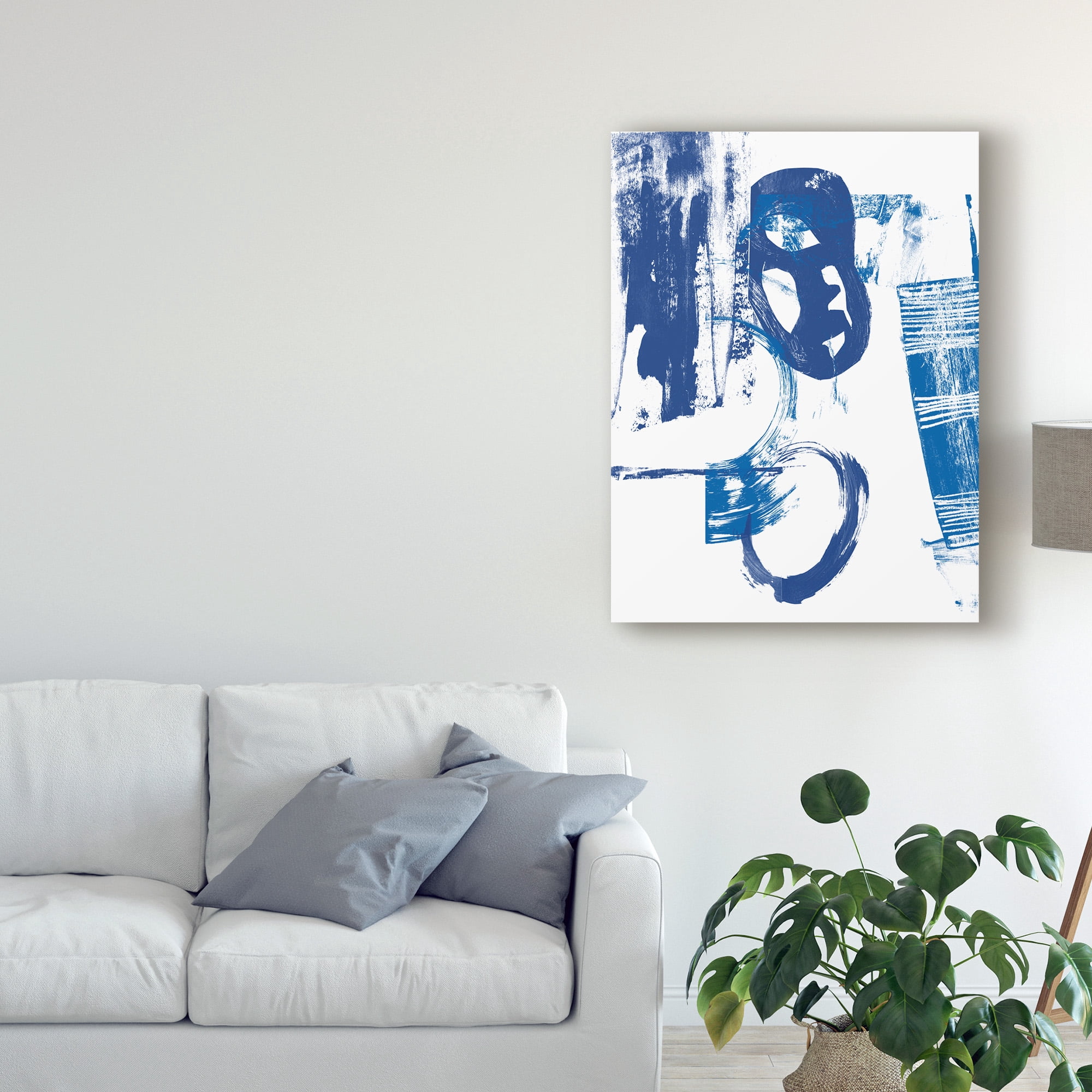 Trademark Fine Art 'Blue Scribbles II' Canvas Art by Vision Studio