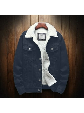 Lee Cooper Men's Black Jeans Sweater Hooded Denim Jacket, New