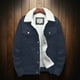 thumbnail image 2 of Chaquetas de Mezclilla Prendas de Vestir Para Hombres Chaqueta de Mezclilla Casual Y Cuello Alto de Terciopelo Abrigo de Chaqueta de Un Solo Pecho Odeerbi ODB-4, 2 of 5
