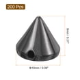 thumbnail image 2 of 200Pack Acrylic Spike Cone Studs, 8x10mm Flat Back Sew on Glue on Punk Spike Beads (Metallic Black), 2 of 6