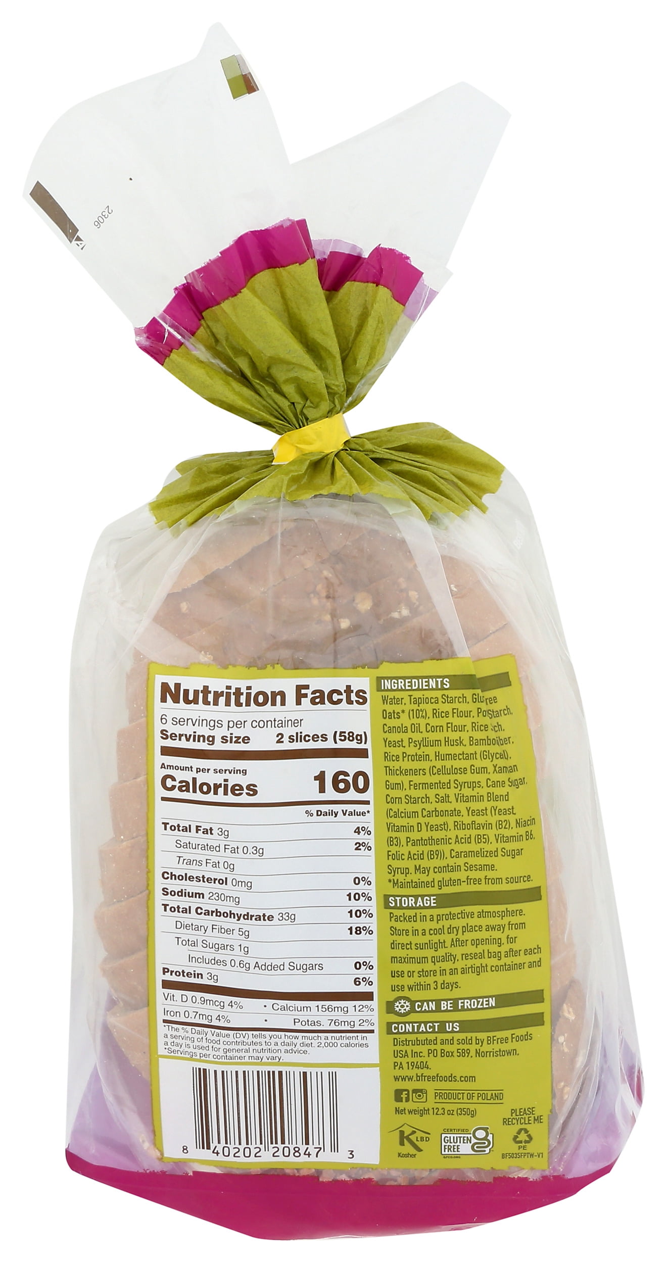 (Pack of 6), BFree Gluten Free Oat Loaf, 12.3 oz