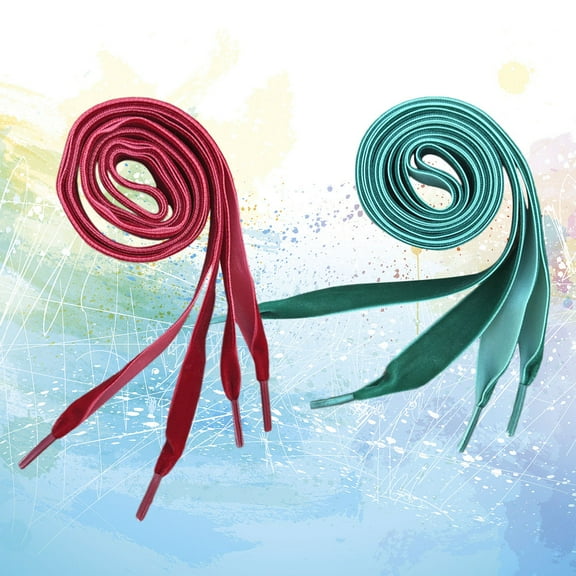 WHAMVOX  2 Pairs Wide Flat Shoelace Velvet Shoelaces for All Kinds of Shoes