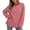 Red, variant on TKKCS Womens Striped Long Sleeve Crew Neck Shirts Cotton Blend Drop Shoulder Fashion Casual Loose Fit Comfort Tee Red L