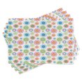 thumbnail image 1 of Ambesonne Modern Place Mats Set of 4, Colorful Flower Style Circle, Standard Size, Multicolor, 1 of 6