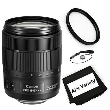 Canon EF-S 18-135mm f/3.5-5.6 IS USM Zoom DSLR Lens BundleWhite Box Kit With + High Definition UV Filter + Al's Variety Premium Cleaning Cloth (International Version)