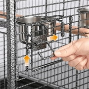 Yaheetech 68.5 H Metal Rolling Bird Cage Parrot Cage,Black