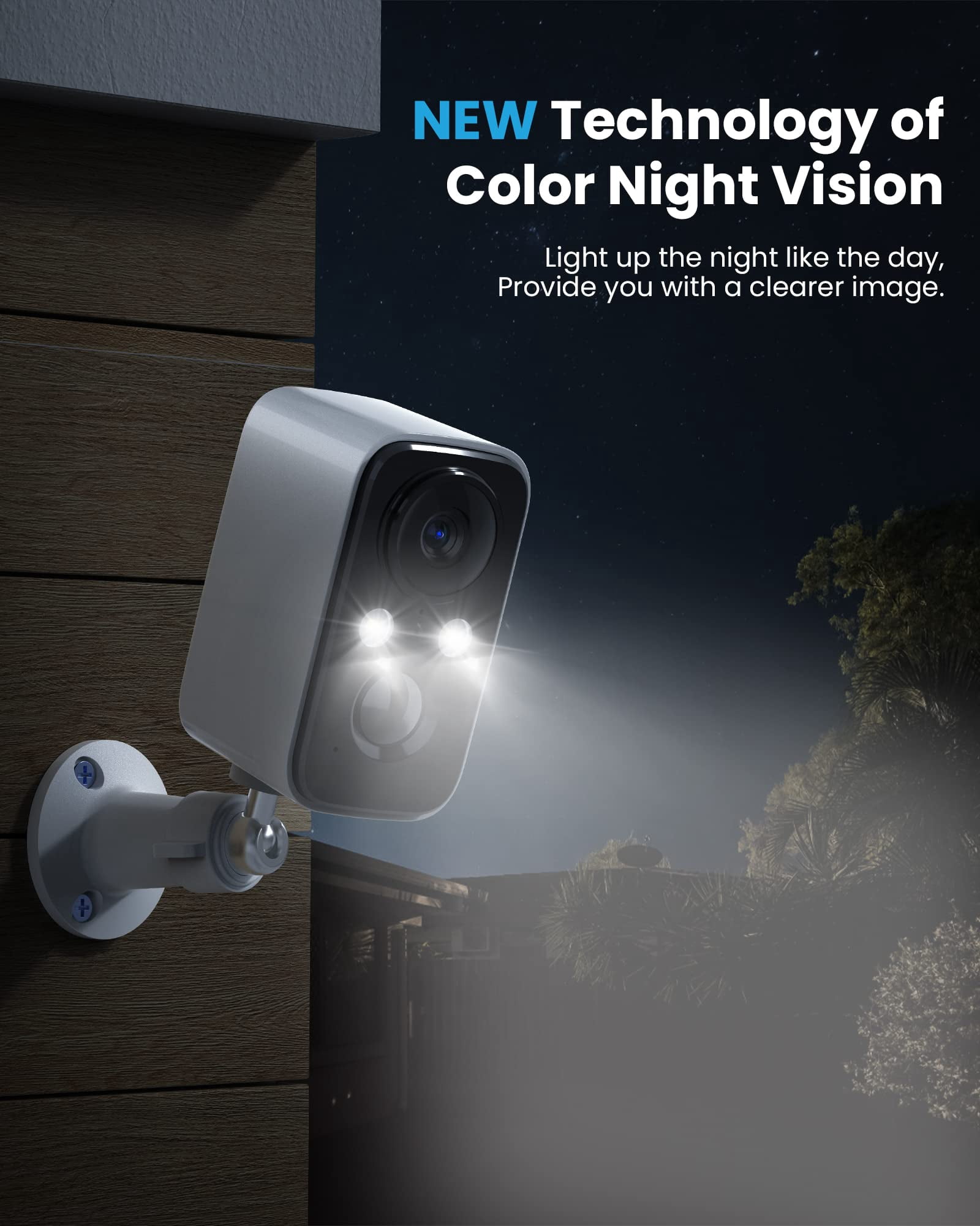 GMOX 2K Wireless Outdoor Solar Security Camera with Spotlight, Waterproof PIR Detection 2.4Ghz Wi-Fi