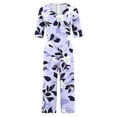 thumbnail image 5 of Cavosen Loose Linen V Neck Short Sleeve Jumpsuits Zipper Long Overalls with Pocket Print Lightweight Summer Vacation Rompers, 5 of 5