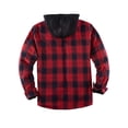 thumbnail image 2 of ZENTHAcE Chaqueta tipo camisa a cuadros con capucha y cremallera completa con forro Sherpa para hombre Rojo gris M, 2 of 5