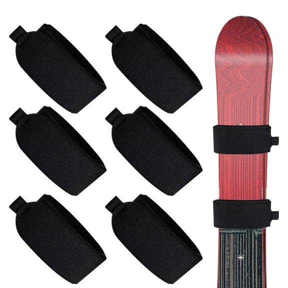 Yihuala 6Pcs Ski Fastening Strap Adjustable Ski Wrap Ties Replacement Ski Band Storage Ties for Families Winter Holiday