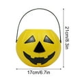 thumbnail image 3 of Halloween Pumpkin Bucket 1Pc Small Plastic Trick or Treat Candy Container Basket for Home Party Decor(Yellow), 3 of 3
