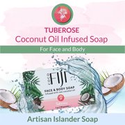 Coco Fiji, Coconut Oil Infused Soap, Bar 7oz (Tuberose, Pack of 2)