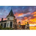 thumbnail image 2 of Bishop, Russ 32x23 White Modern Wood Framed Museum Art Print Titled - Sunset over the Dunedin Railway Station-Dunedin-South Island-New Zealand, 2 of 4