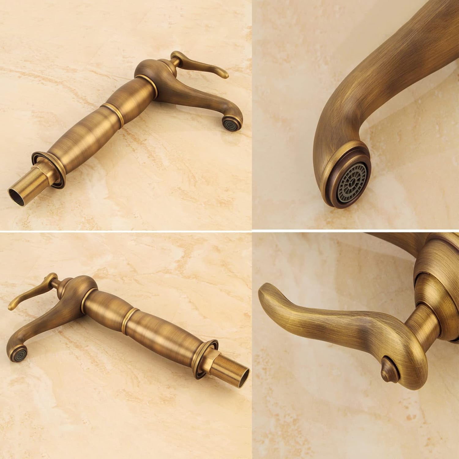 Vintage Sink Faucet Bathroom, Brass Sink Faucet Bathroom, Cold Hot Mixer Vintage Vanity Tap, Single Handle Bathroom Sink Faucet High, Black