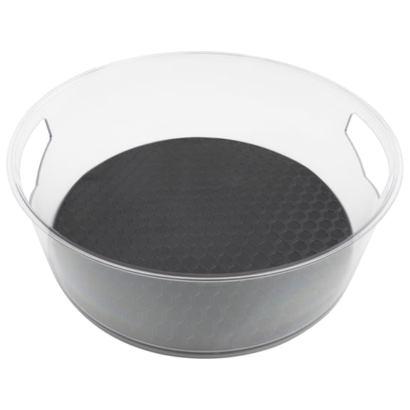 Spectrum HEXA Extra-Large Lazy Susan, 4.5 in H x 12.25 in, High Wall, Charcoal